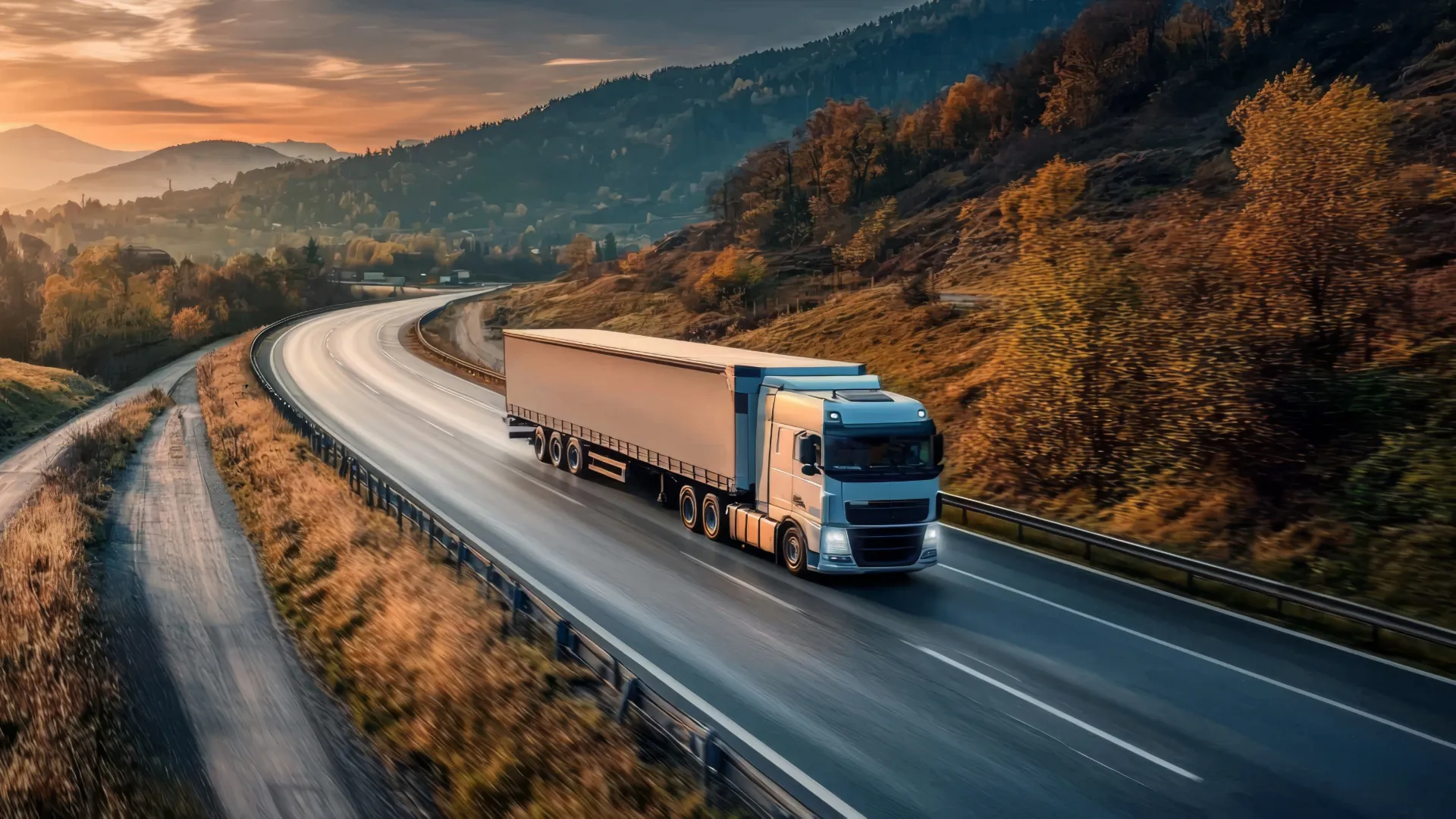 Long-distance moving truck driving on a South African highway